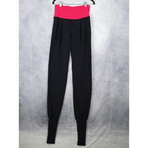 Lululemon Stirrup Leggings Womens 6 Black Pink Ultra High Rise Pleated Relaxed